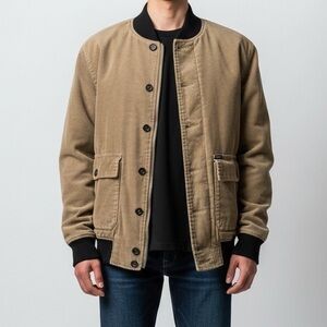 RVCA - Nature X Industry - Olive Brown Cotton Corduroy Bomber Jacket - Men’s XS